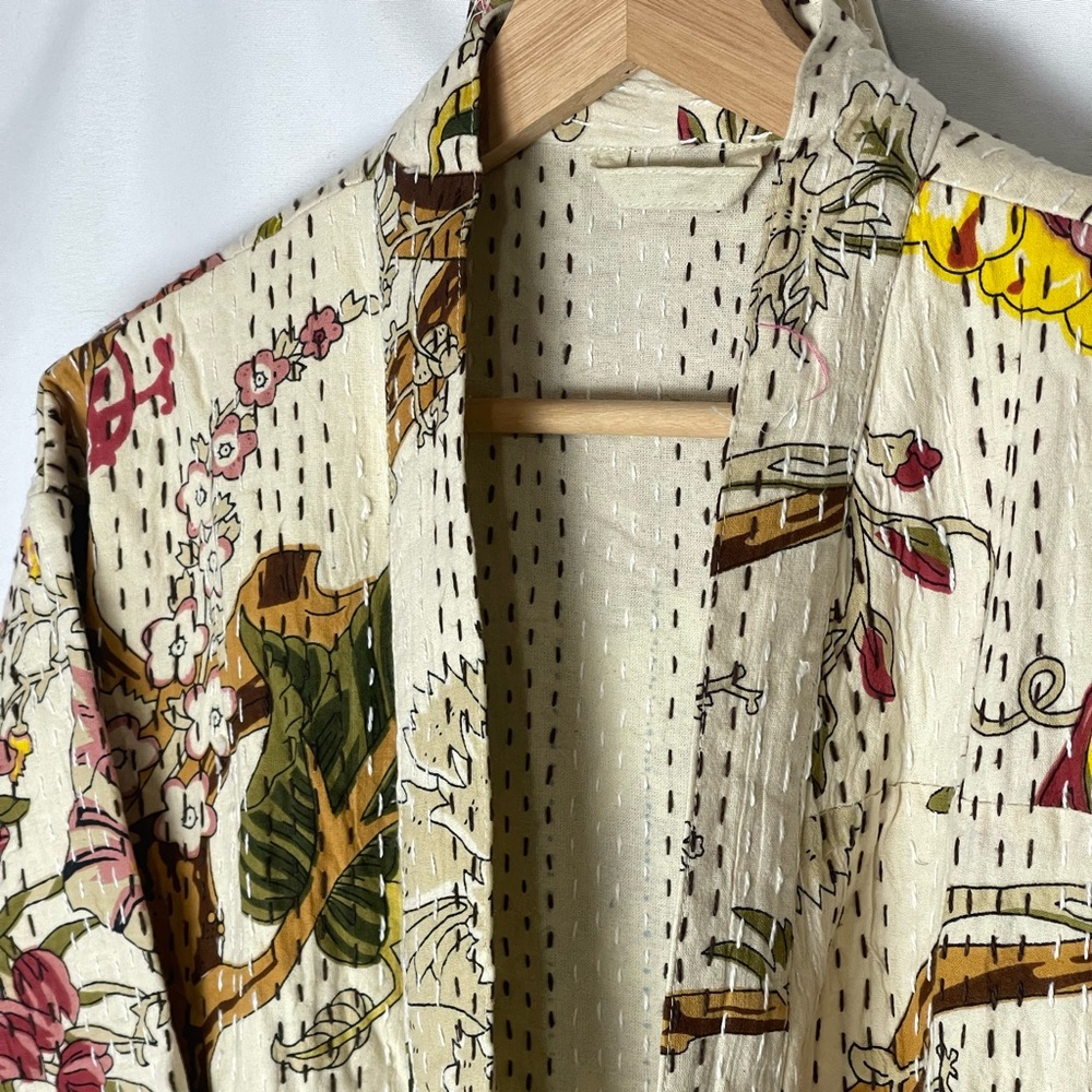 Kantha Robe Jacket Floral Kantha Robe Exotic Lover Warm Gift - Picture 5 of 10